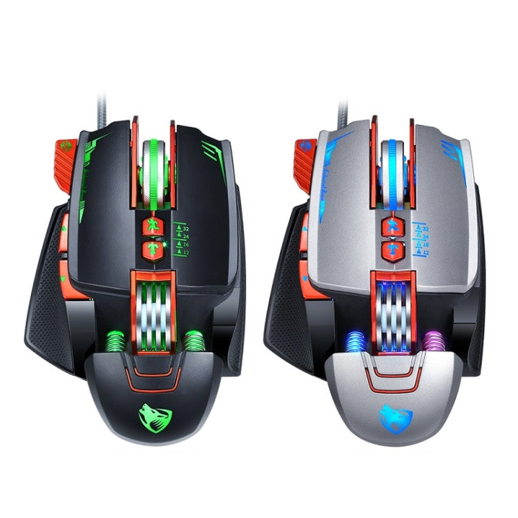 T-WOLF V9 8 Keys 3200 DPI Gaming Macro Definition Mechanical Wired Mouse