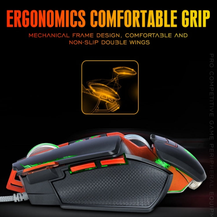 T-WOLF V9 8 Keys 3200 DPI Gaming Macro Definition Mechanical Wired Mouse