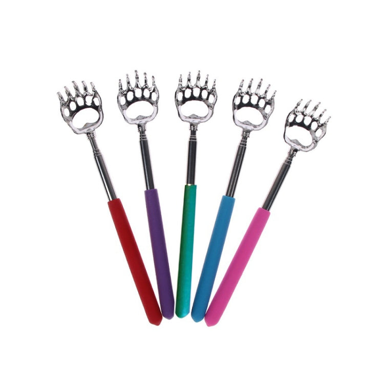 Bear Claw Shape Stainless Steel Telescopic Massage Scratcher, Random Color Delivery