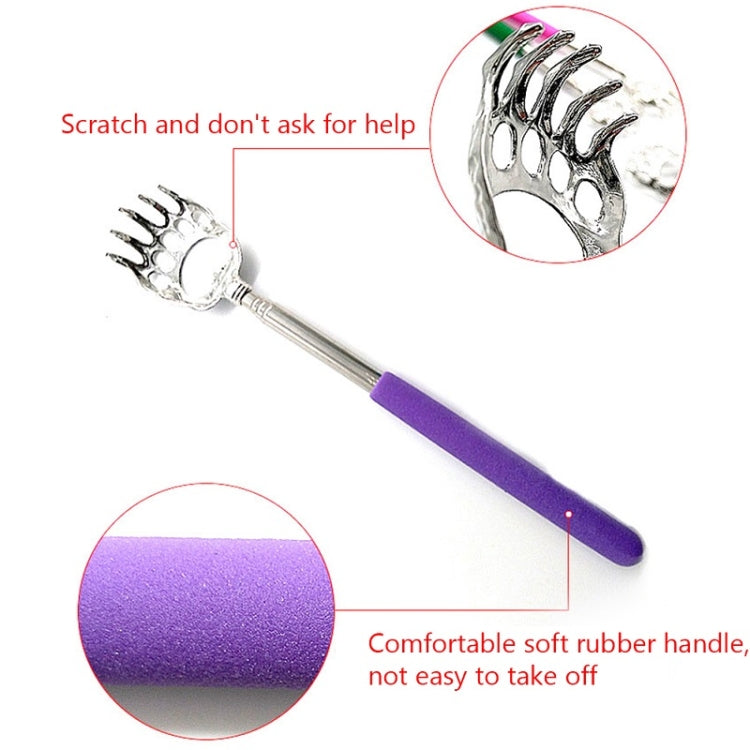 Bear Claw Shape Stainless Steel Telescopic Massage Scratcher, Random Color Delivery