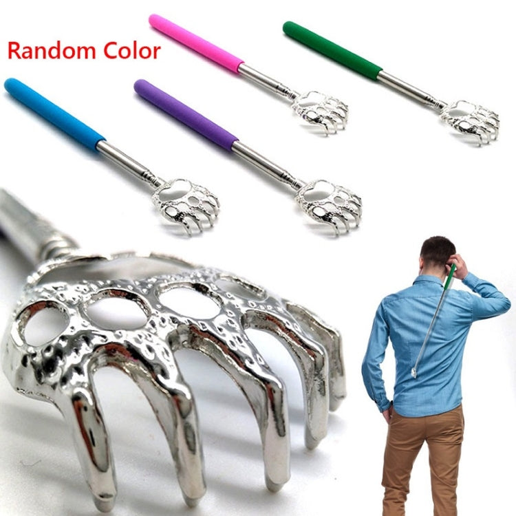 Bear Claw Shape Stainless Steel Telescopic Massage Scratcher, Random Color Delivery