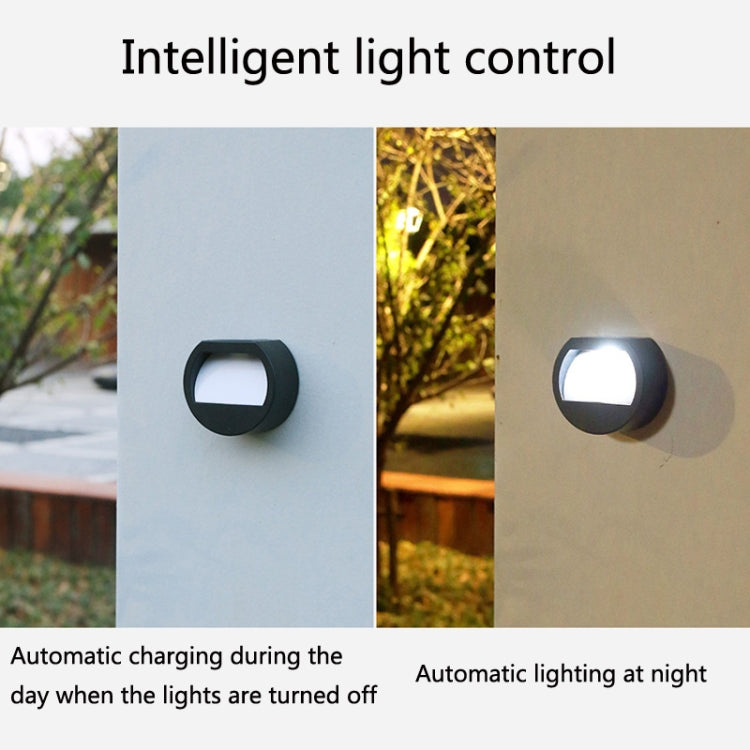 Solar Outdoor Waterproof LED Round Wall Lamp Stair Light