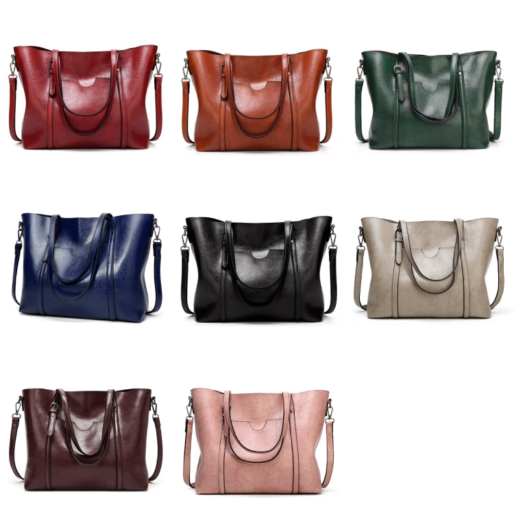 888-G9 Oil Wax Leather All-Match Fashion Handbag
