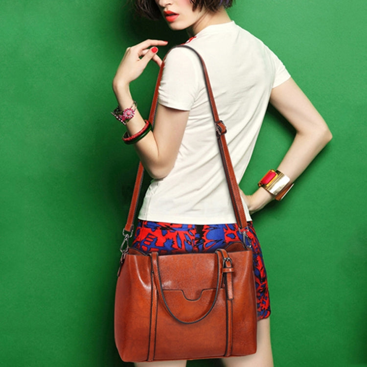 888-G9 Oil Wax Leather All-Match Fashion Handbag
