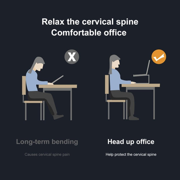 BONERUY P49 Aluminium Alloy Heat-Dissipating Notebook Holder Storage Heightened Holder