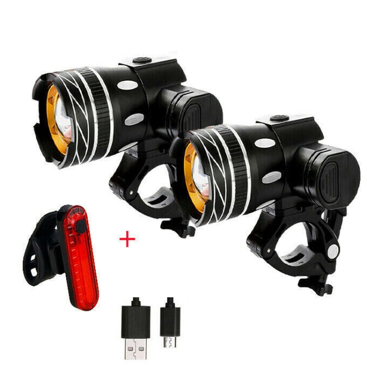7602 LED USB Charging Telescopic Zoom Bicycle Front Light, Specification: