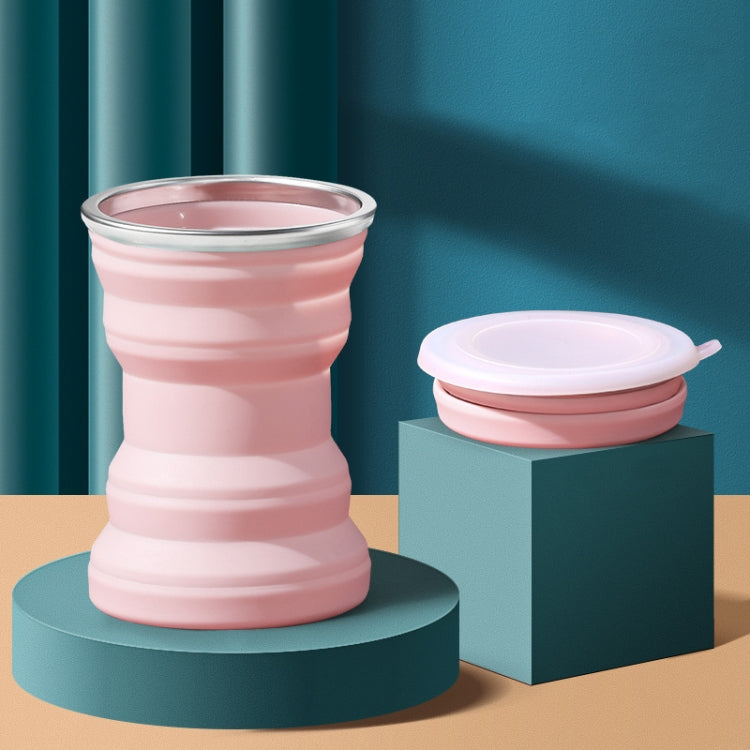 AK1313 320ml Portable Silicone Folding Water Cup With Lid