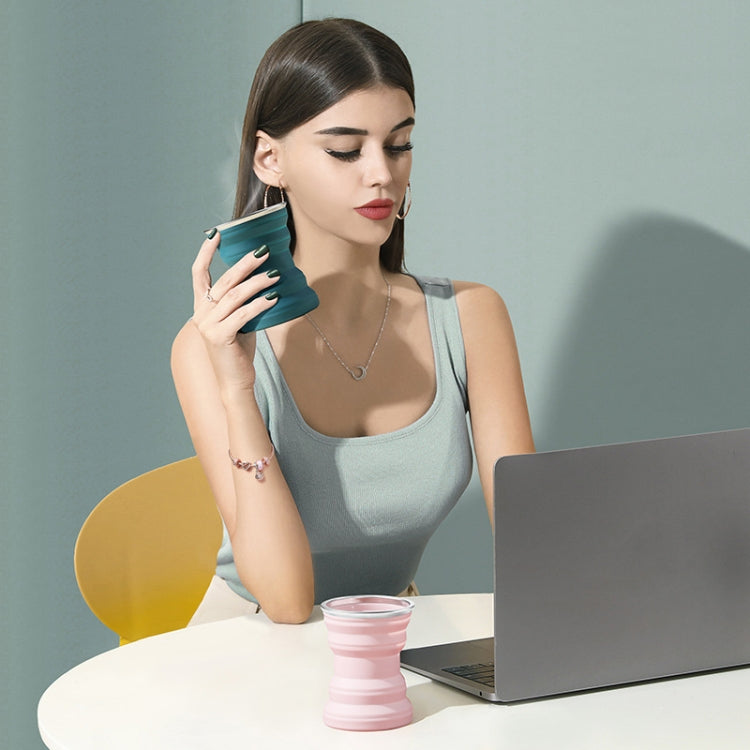 AK1313 320ml Portable Silicone Folding Water Cup With Lid