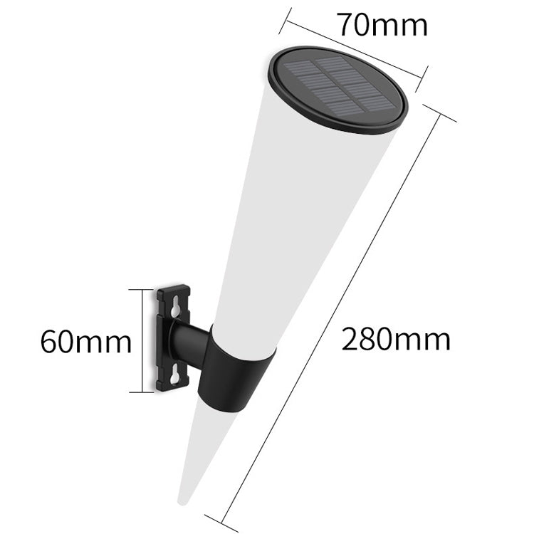 N231 Circular Cone Solar Wall Lamp Outdoor Garden Landscape Light, Style: