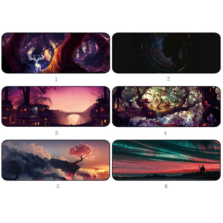 Hand-Painted Fantasy Pattern Mouse Pad, Size:, 300 x 800 x 5mm Seaming, 400 x 900 x 1.5mm Not Overlocked, 400 x 900 x 2mm Seaming, 400 x 900 x 3mm Seaming