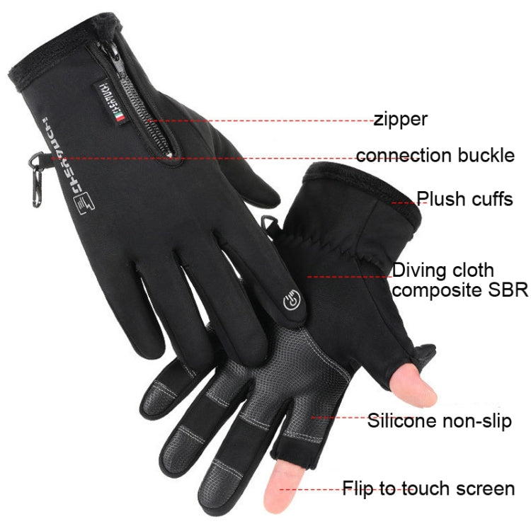 Outdoor Sports Riding Warm Gloves Touch Screen Fingerless Fishing Gloves