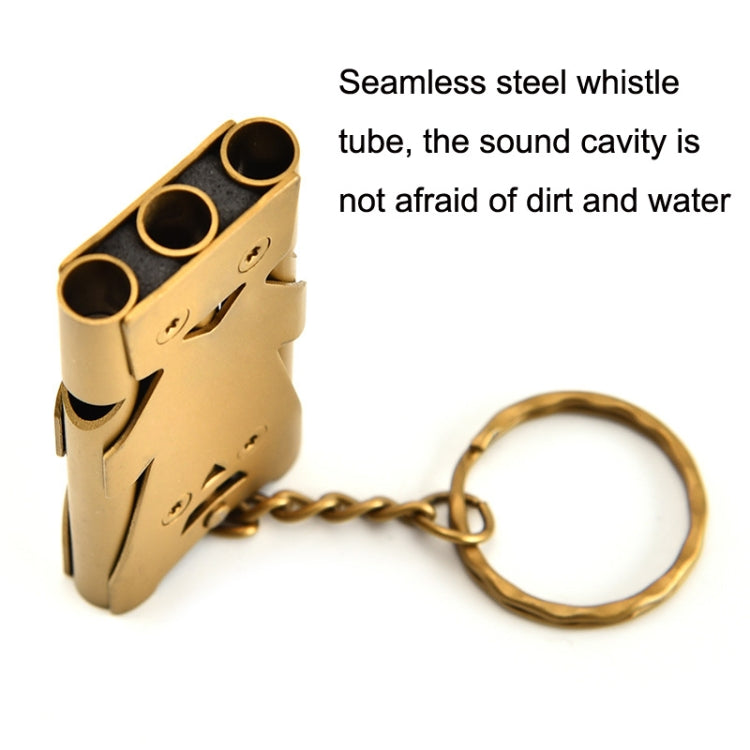 Outdoor High Decibel Stainless Steel Three-Tube Survival Rescue Whistle