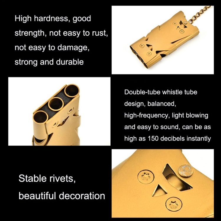 Outdoor High Decibel Stainless Steel Three-Tube Survival Rescue Whistle