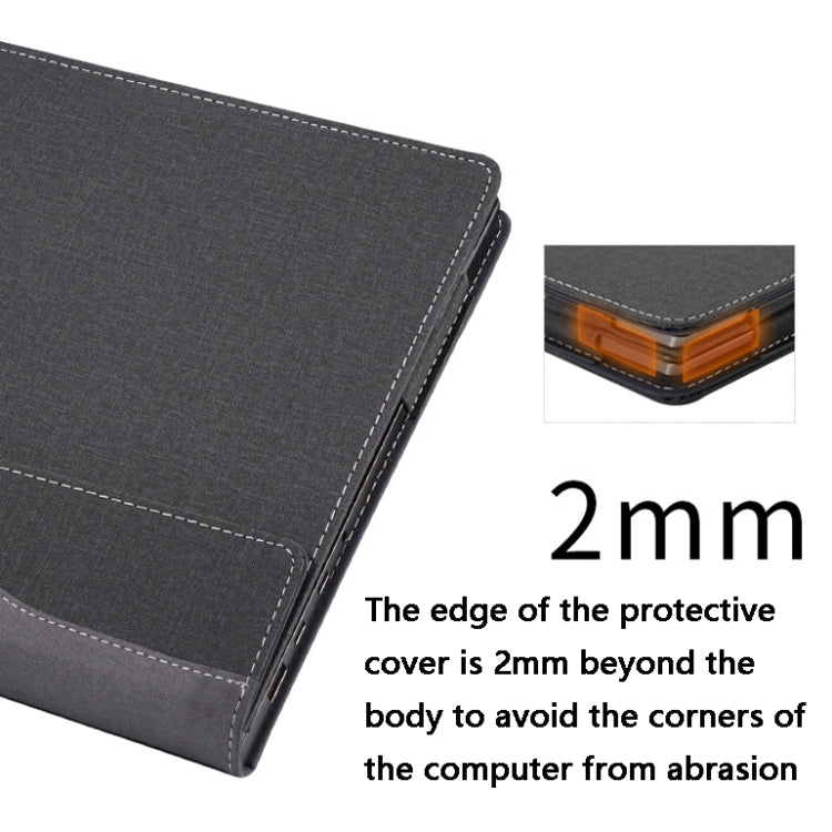 13.5 Inch Multifunctional PU Leather Laptop Sleeve