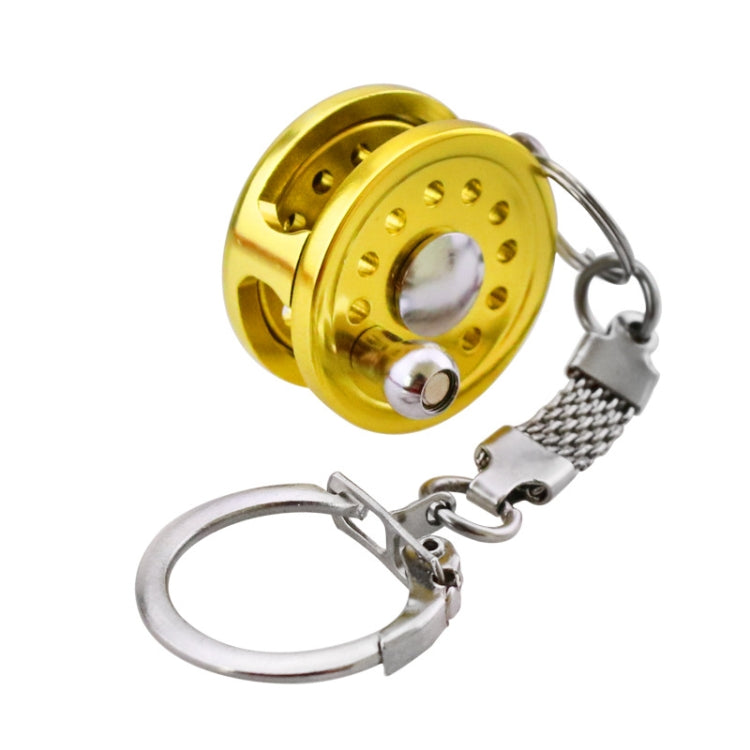 Metal Fishing Wheel Decoration Pendant Mini Wheel Fish Key Chain