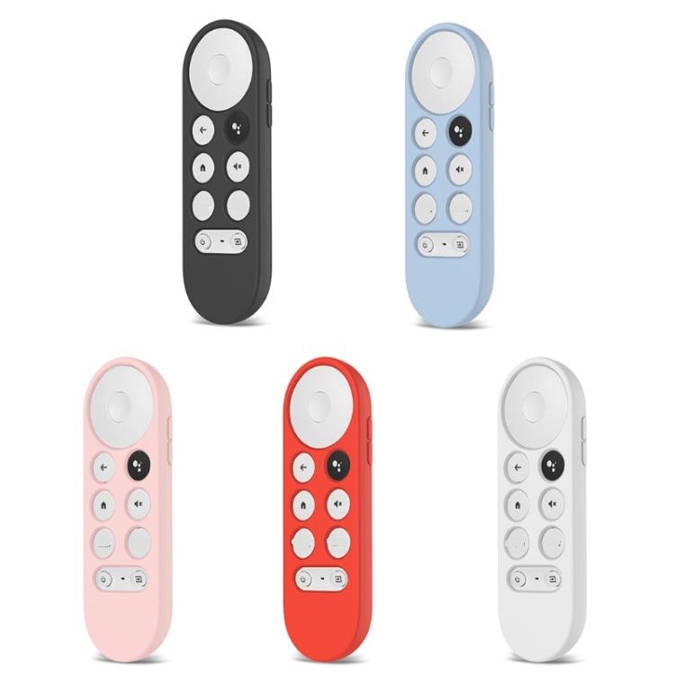 2 PCS Silicone Protective Shell for Google Chromecast 2020 Remote Control, (Black), (Silver Gray), (Sky Blue), (White), (Pink), Red)