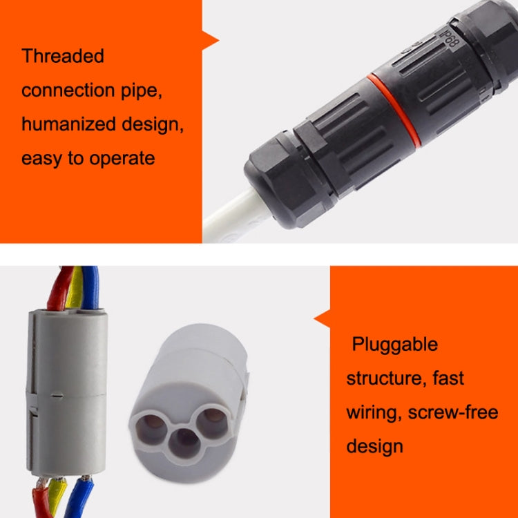 CDF-M3 Waterproof Wire Connector, Specification: 3 Pin