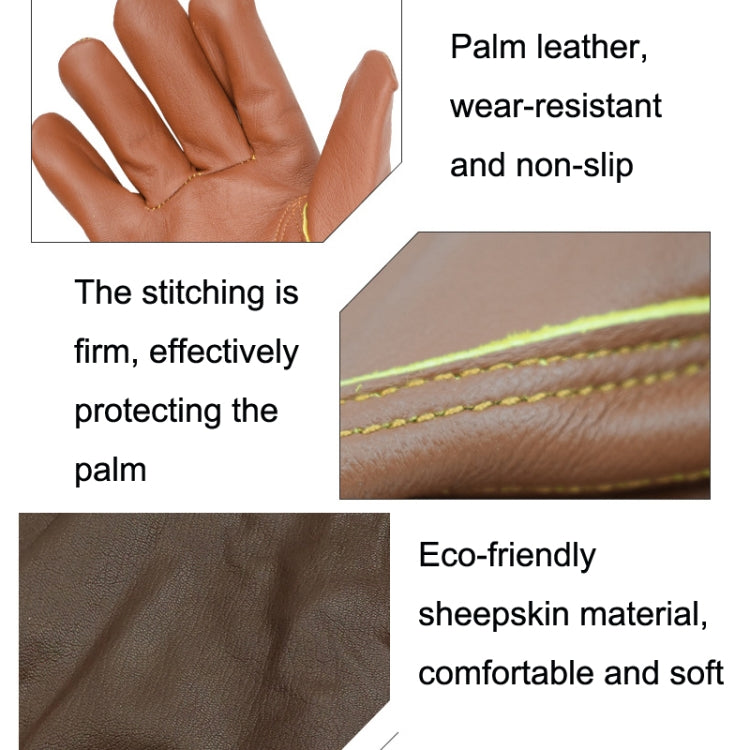 1 Pair Floral Garden Cut-Resistant Leather Gloves, Size: