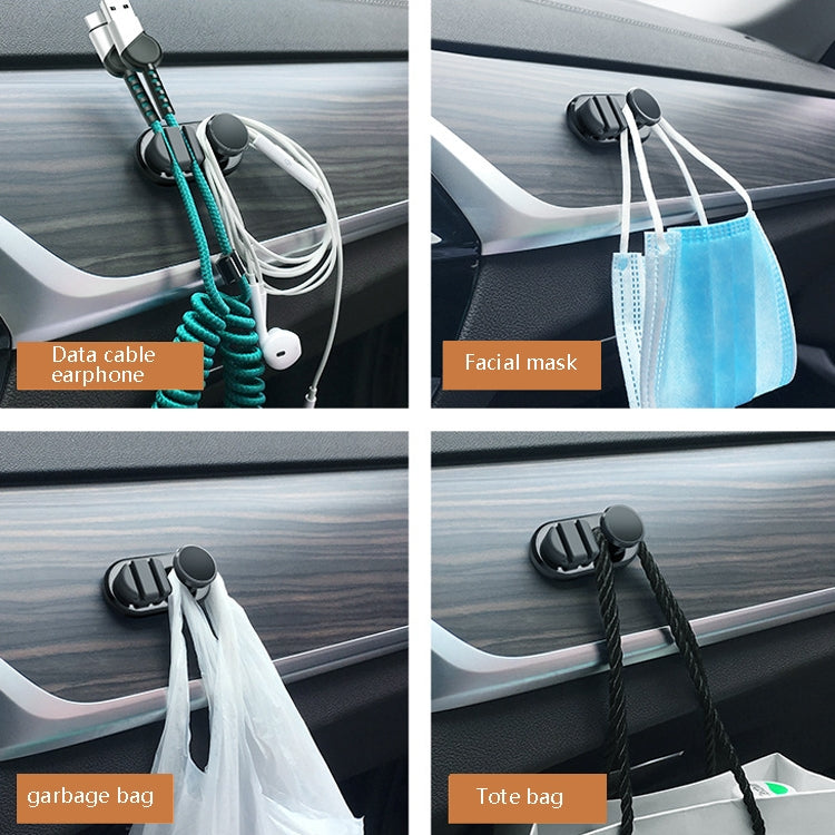 3 PCS Car Sticky Storage Data Cable Hook