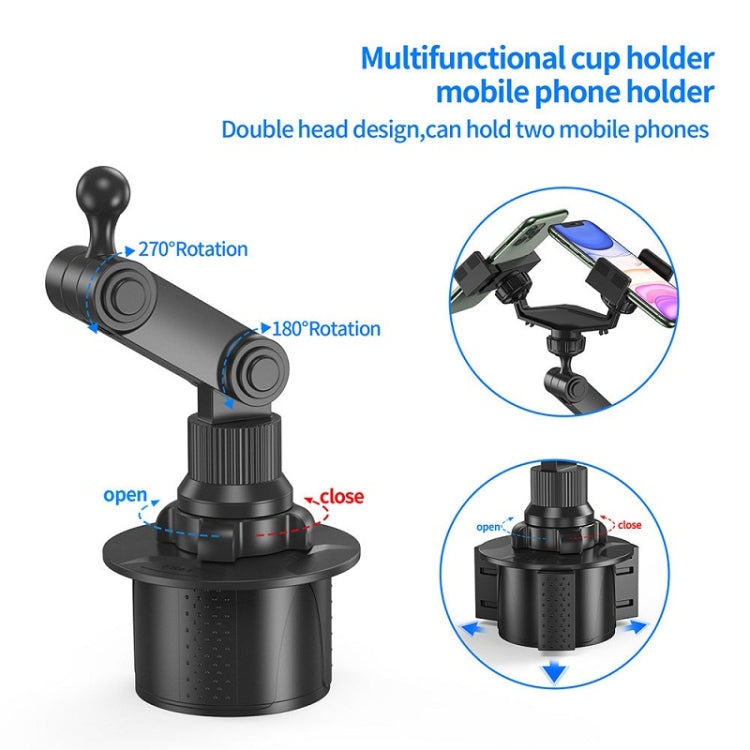 Double Chuck Rotary Multifunctional Cup Holder Mobile Phone Holder
