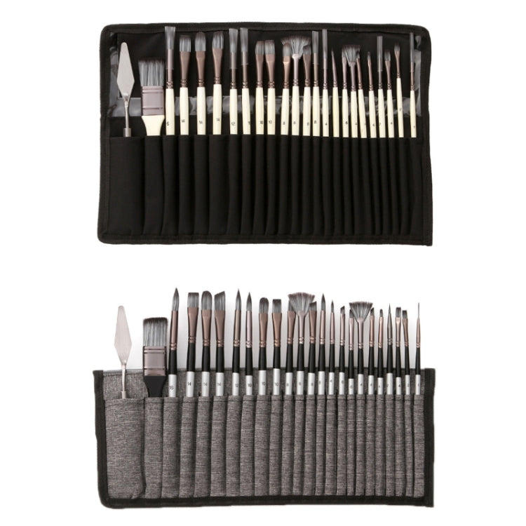 24 PCS/Set Canvas Bag Nylon Wool Gouache Brush Set