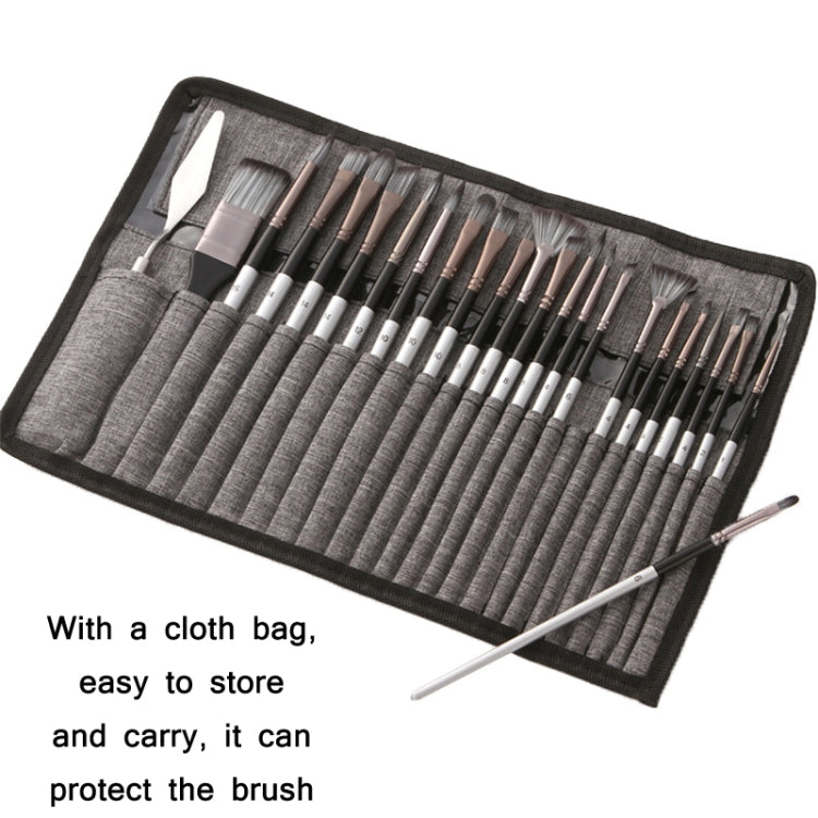 24 PCS/Set Canvas Bag Nylon Wool Gouache Brush Set