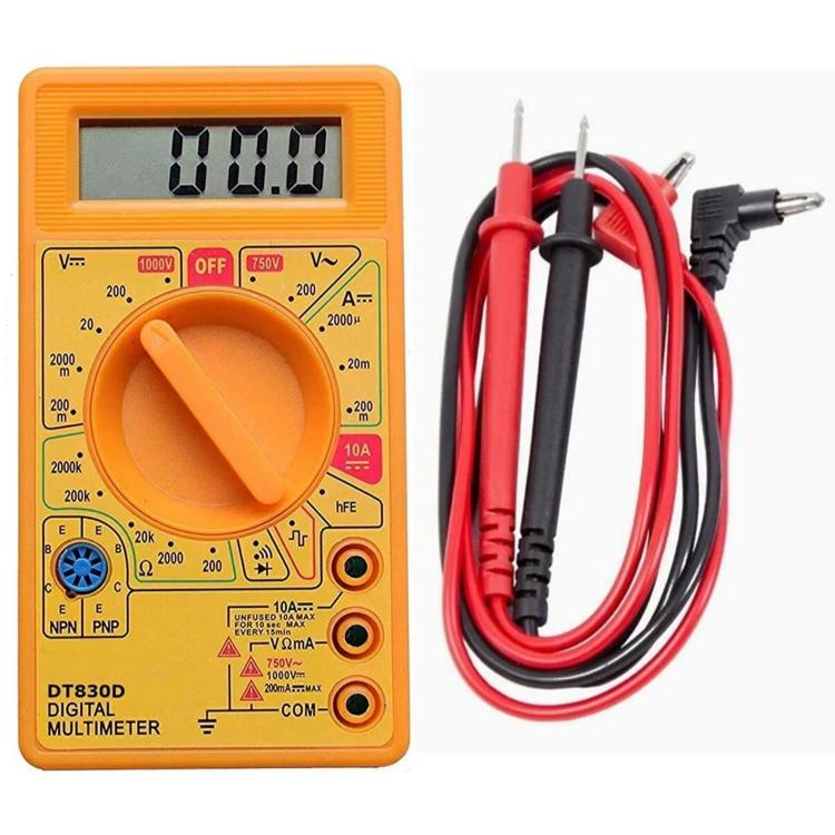 2 PCS ANENG DT830G Portable Digital Multimeter, Black, Yellow