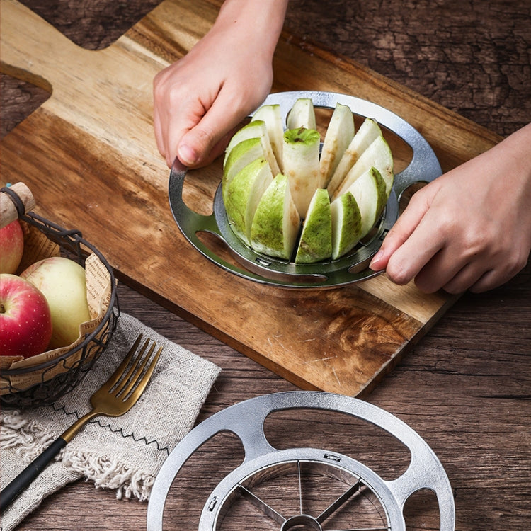 Stainless Steel Round Apple Slicer Fruit Divider, 8 Cut (Blue)