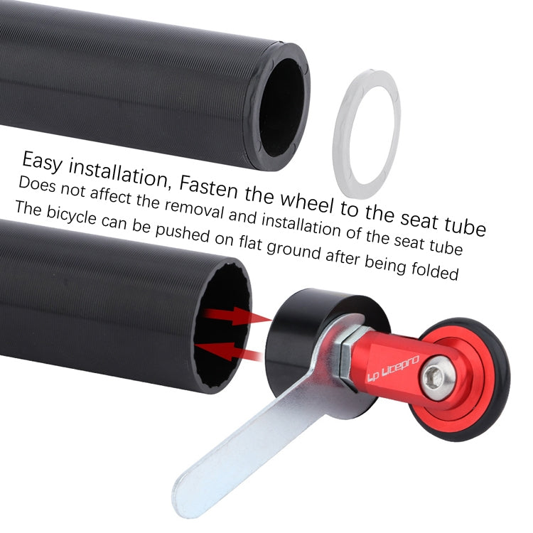 LP LitePro Folding Bike Seat Post Easy Wheel