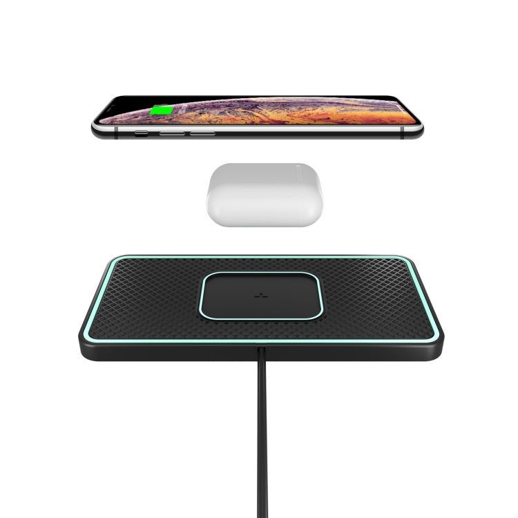 C1-PRO 2 In 1 Car Wireless Charging Anti-Slip Pad With Luminous For AirPods / iPhone