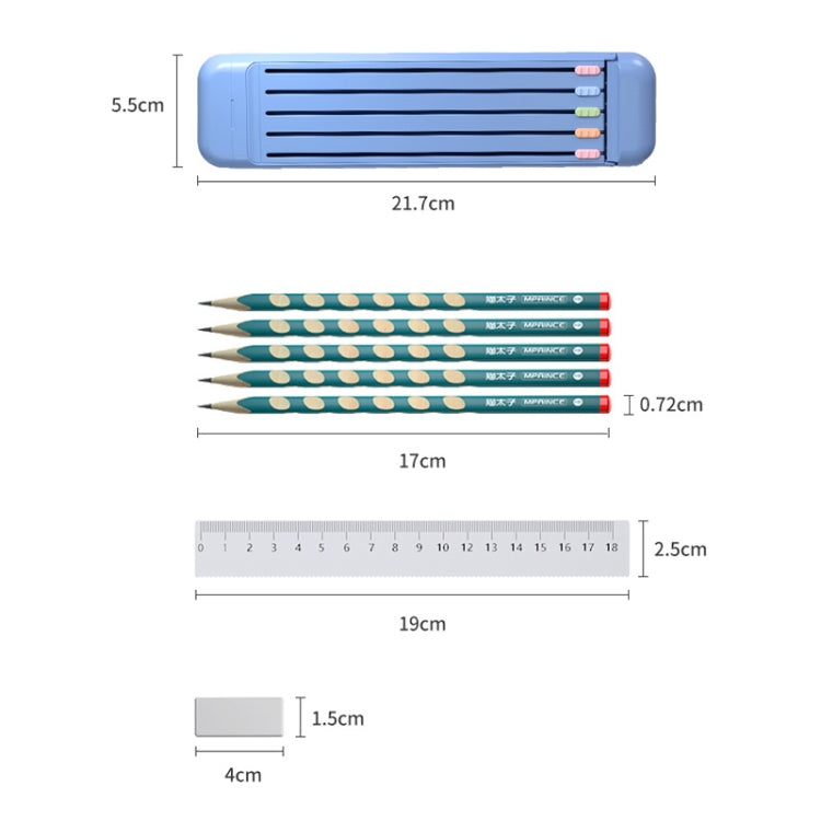 4 in 1 Pencil Eraser Ruler Stationery Box