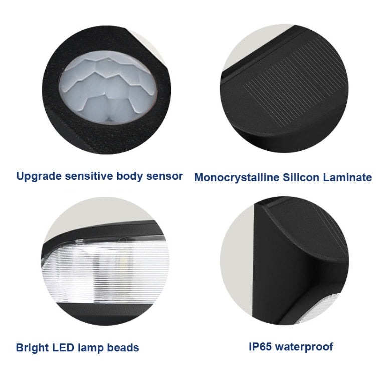 8 LEDs Infrared Induction Solar Garden Wall Light