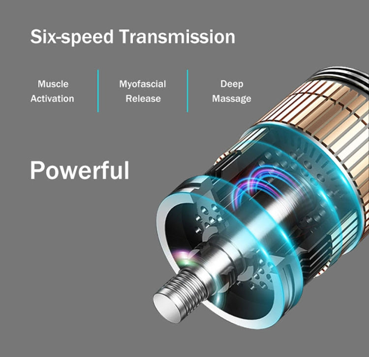 BG-128 6-speed Mini Convenient Massage Gun With 6 Massage Heads,CN Plug