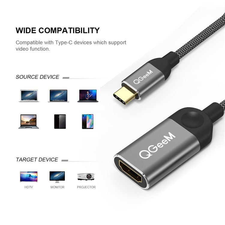 QGeeM QG-UA01 USB TYPE-C To HDMI Adapter