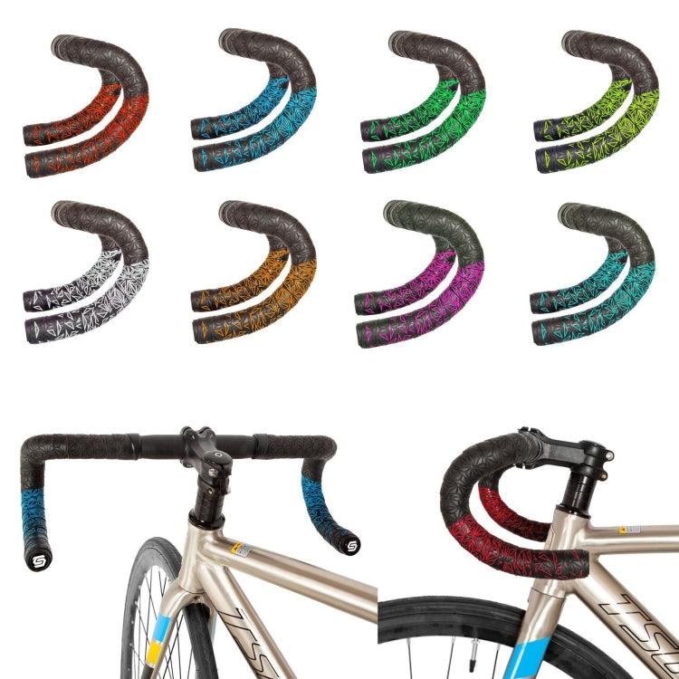 JH085 Chrysanthemum Pattern Shock Absorption Gradient Color Bicycle Handlebar