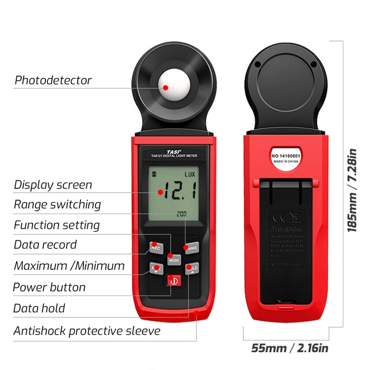 TASI Integrated 100,000 LUX 0.1LUX Display Precision Light Meter
