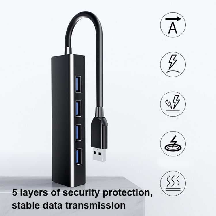 4 X USB 2.0 Ports HUB Converter, Cable Length: 15cm,Style：
