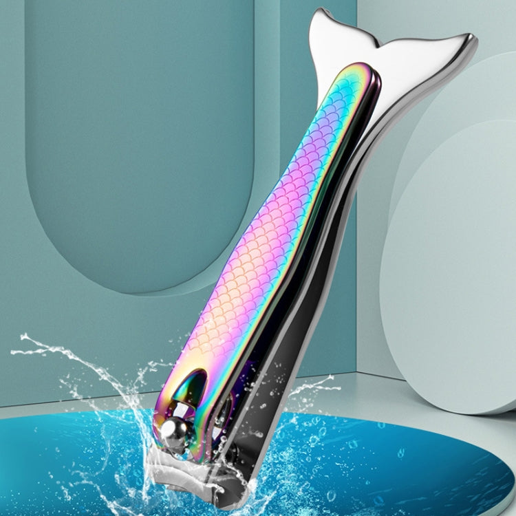 Small Color Titanium Nail Clipper Gradient Mermaid Handle Nail Clipper Nail Art Tool