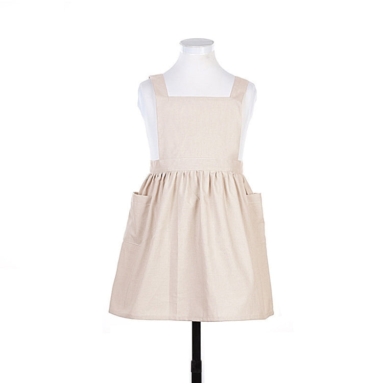 Cotton And Linen Parent-Child Painting Apron Baking Coffee Work Clothes,Size: