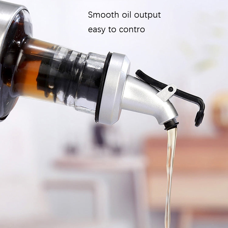Stainless Steel Glass Oil Bottle Kitchen Pressed Seasoning Bottle