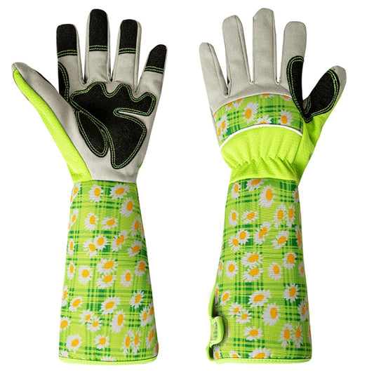Gardening Stab Resistant Print Sleeve Wrist Extended Gloves