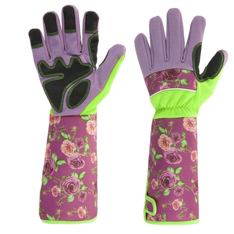 Gardening Stab Resistant Print Sleeve Wrist Extended Gloves