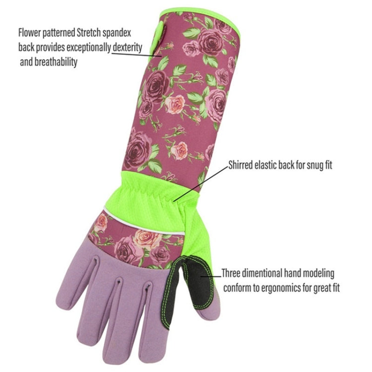 Gardening Stab Resistant Print Sleeve Wrist Extended Gloves