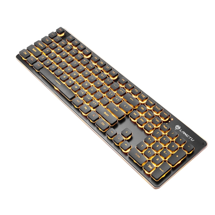 LANGTU L1 104 Keys USB Home Office Film Luminous Wired Keyboard, Cable Length:1.6m, L1 White Light Pink, L1 Orange Light Black, L1 Ice Blue Light Silver White, L1 Ice Blue Light Black