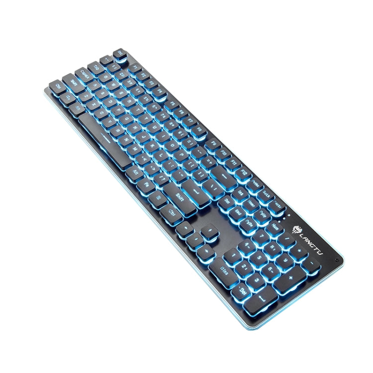 LANGTU L1 104 Keys USB Home Office Film Luminous Wired Keyboard, Cable Length:1.6m, L1 White Light Pink, L1 Orange Light Black, L1 Ice Blue Light Silver White, L1 Ice Blue Light Black