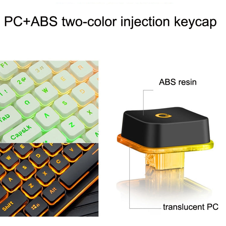 LANGTU L1 104 Keys USB Home Office Film Luminous Wired Keyboard, Cable Length:1.6m, L1 White Light Pink, L1 Orange Light Black, L1 Ice Blue Light Silver White, L1 Ice Blue Light Black