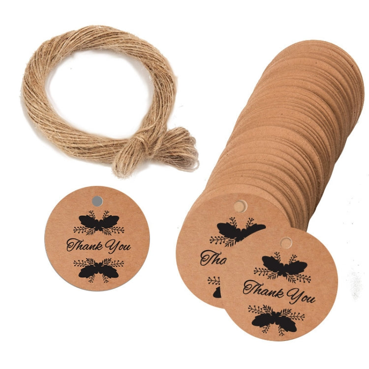 100pcs /Pack Kraft Paper Gift Tag With 20m Hemp Rope