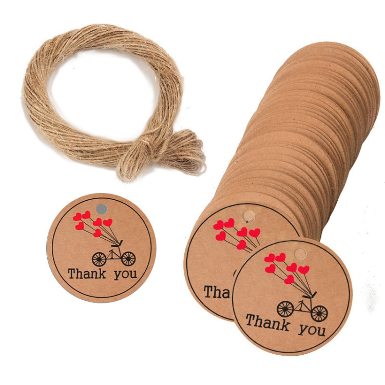 100pcs /Pack Kraft Paper Gift Tag With 20m Hemp Rope