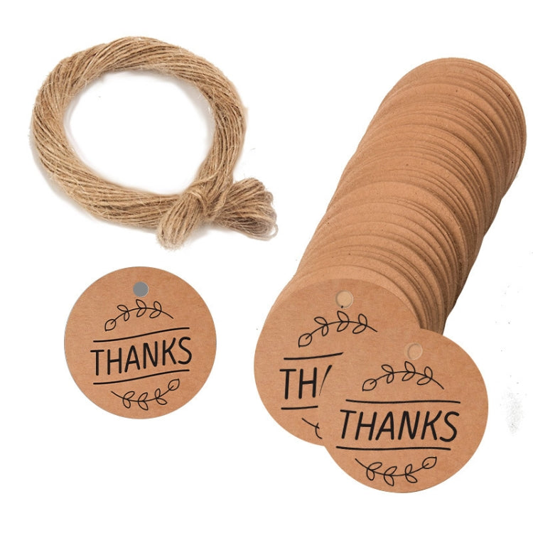 100pcs /Pack Kraft Paper Gift Tag With 20m Hemp Rope