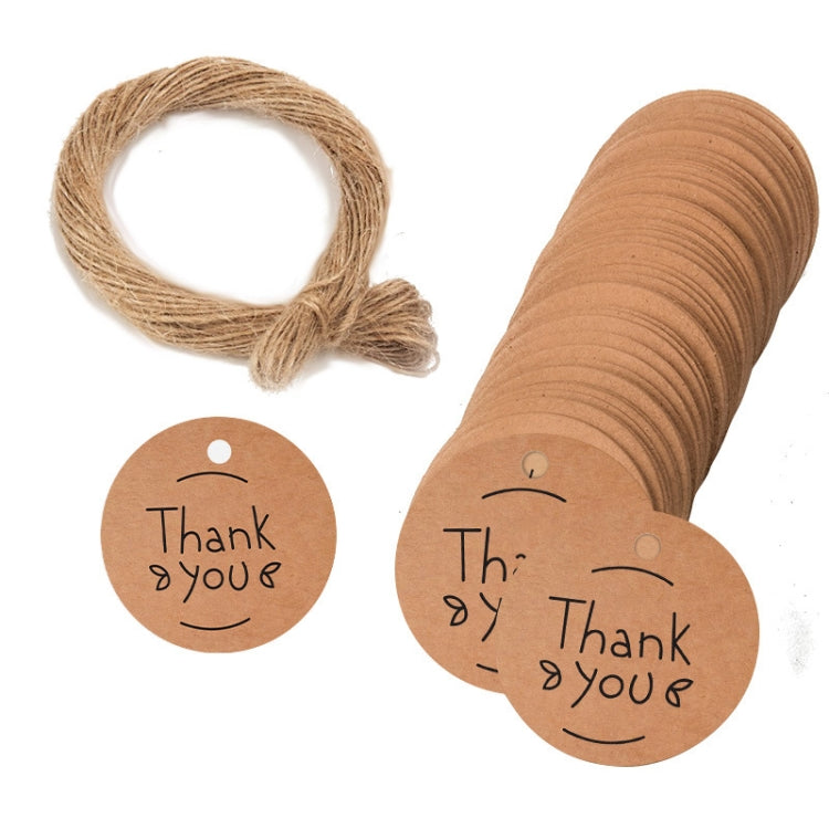 100pcs /Pack Kraft Paper Gift Tag With 20m Hemp Rope